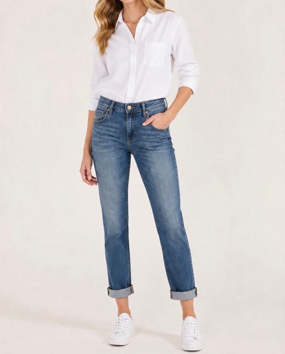 Kut from the Kloth Katy Boyfriend Jeans Womens Size 14 Medium Wash